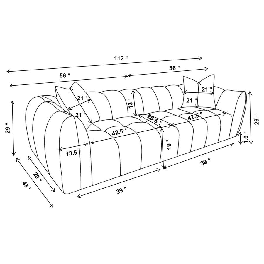 Winchester Boucle Upholstered Extra Long Sofa Sand Pebble 503997