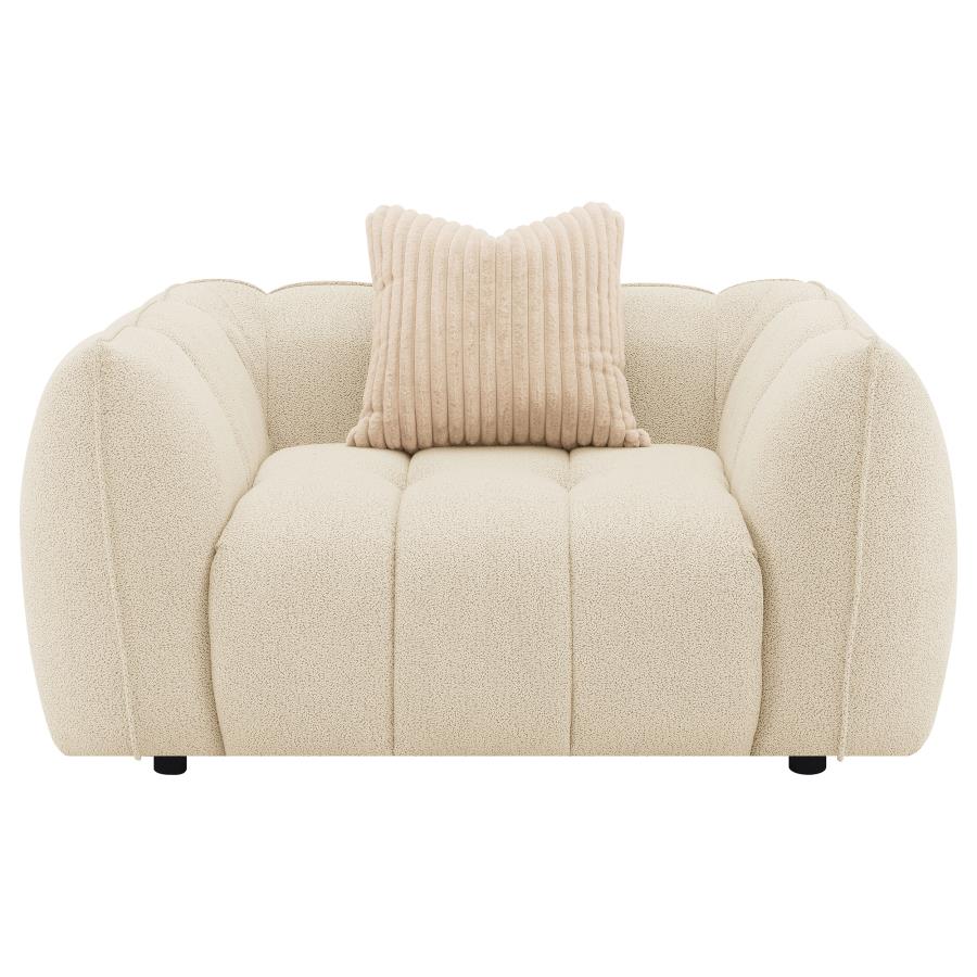 Winchester Boucle Upholstered Chair and a Half Sand Pebble 503999