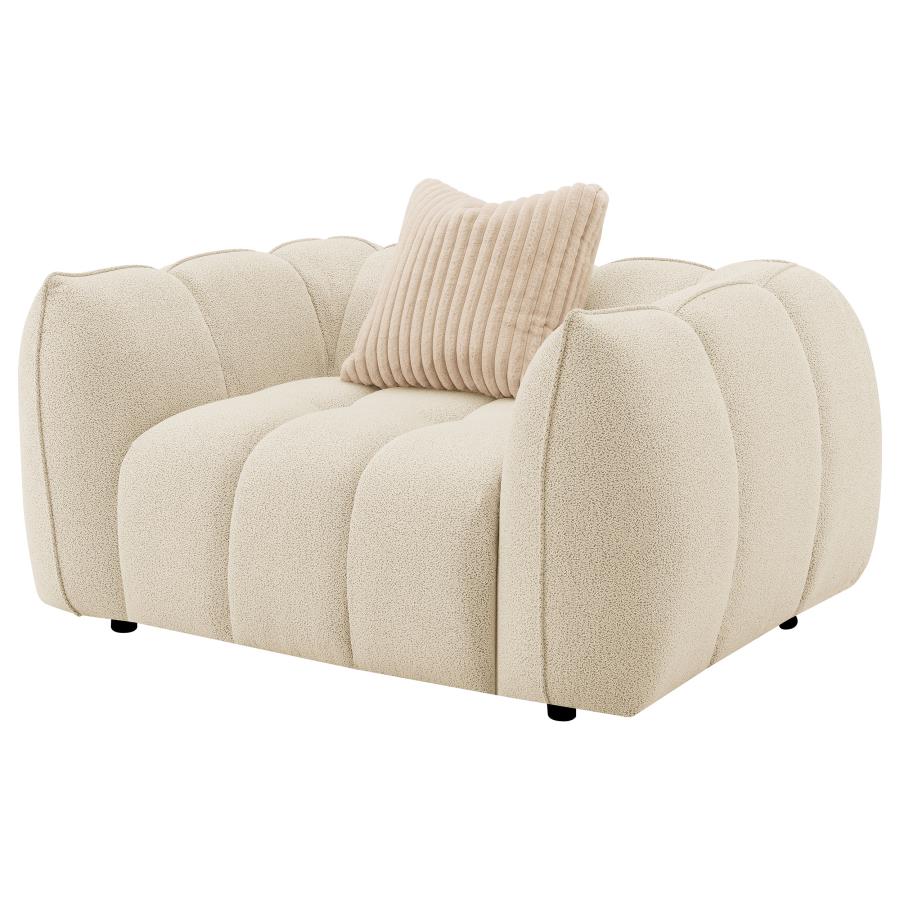 Winchester Boucle Upholstered Chair and a Half Sand Pebble 503999