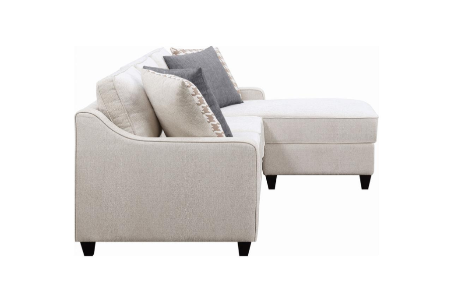 Mcloughlin Upholstered Sloped Arm Sectional Sofa Platinum 501840