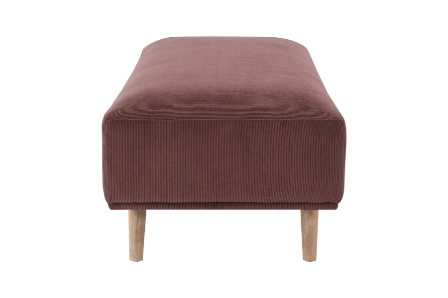 Elizabeth Corduroy Upholstered Ottoman Wine Red 503959