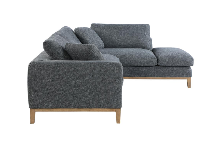 Persia Upholstered Track Arm Sectional Sofa Grey 508857