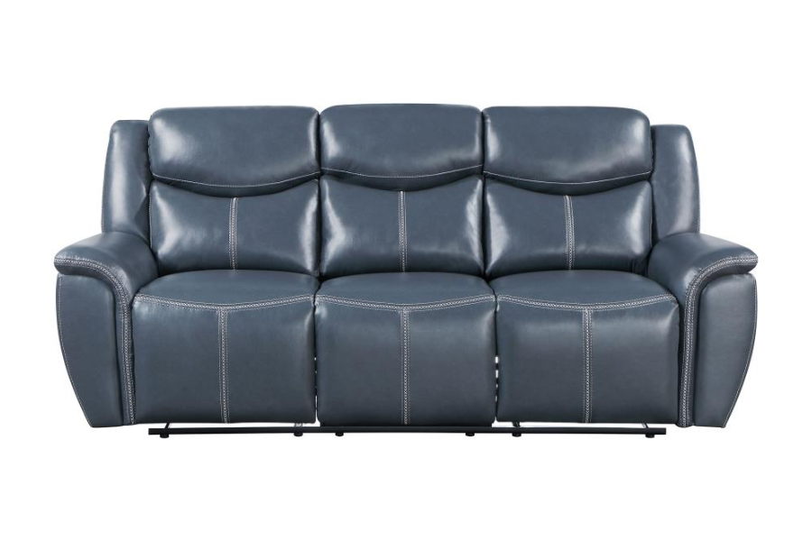 Sloane 2-piece Upholstered Reclining Sofa Set Blue 610271-S2