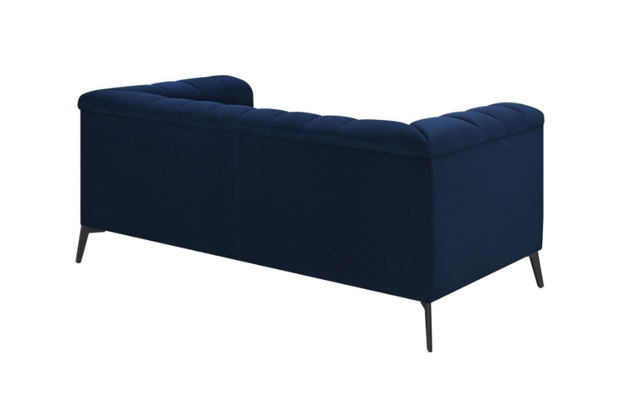 Chalet Upholstered Tuxedo Arm Tufted Loveseat Blue 509212