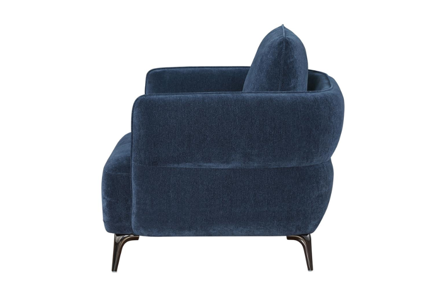 Lively Chenille Upholstered Modern Track Arm Chair Blue 509043 Comming Soon