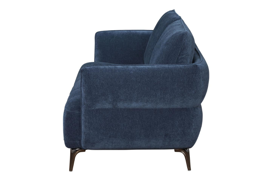 Lively Chenille Upholstered Modern Track Arm Sofa Blue 509041