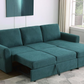 Samantha Upholstered Storage Sleeper Sectional Sofa Teal 511087