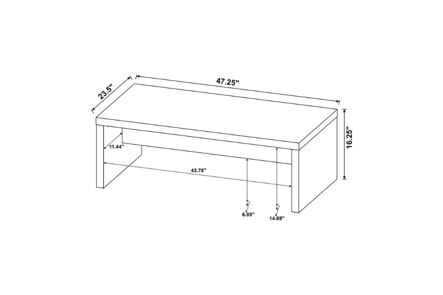 Lynette Rectangular Engineered Wood Coffee Table Mango	704128