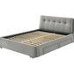 Cama Queen con paneles de almacenaje tapizados Fenbrook en gris 300523Q 