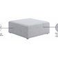 Cube Modular Ottoman SKU: 630Grey-Ott