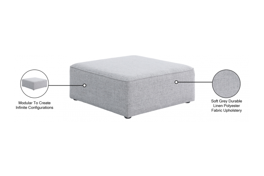 Cube Modular Ottoman SKU: 630Grey-Ott