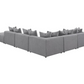 Seccional modular tapizado Jennifer de 6 piezas gris 551594-SET 