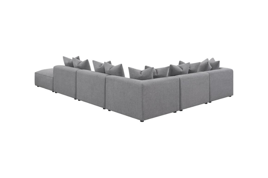 Seccional modular tapizado Jennifer de 6 piezas gris 551594-SET 