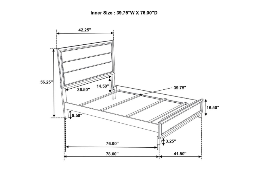 Watson Wood Twin Panel Bed Grey Oak 212421T