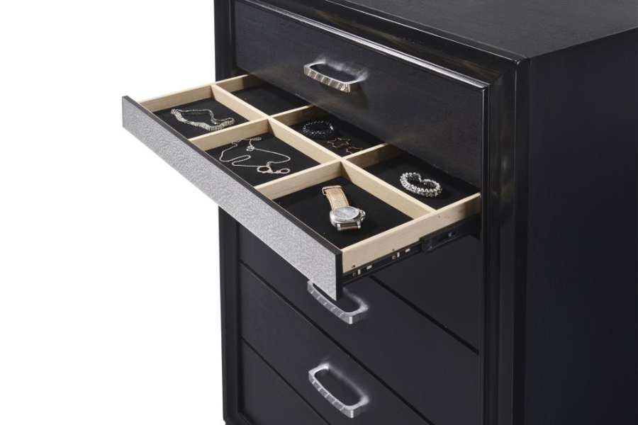 Miranda 5-drawer Bedroom Chest Black 206365