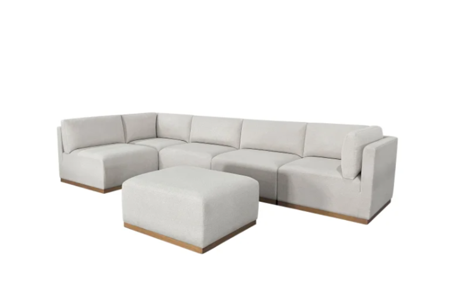 Henredon Murphy Fabric Modular Sectional with ottoman