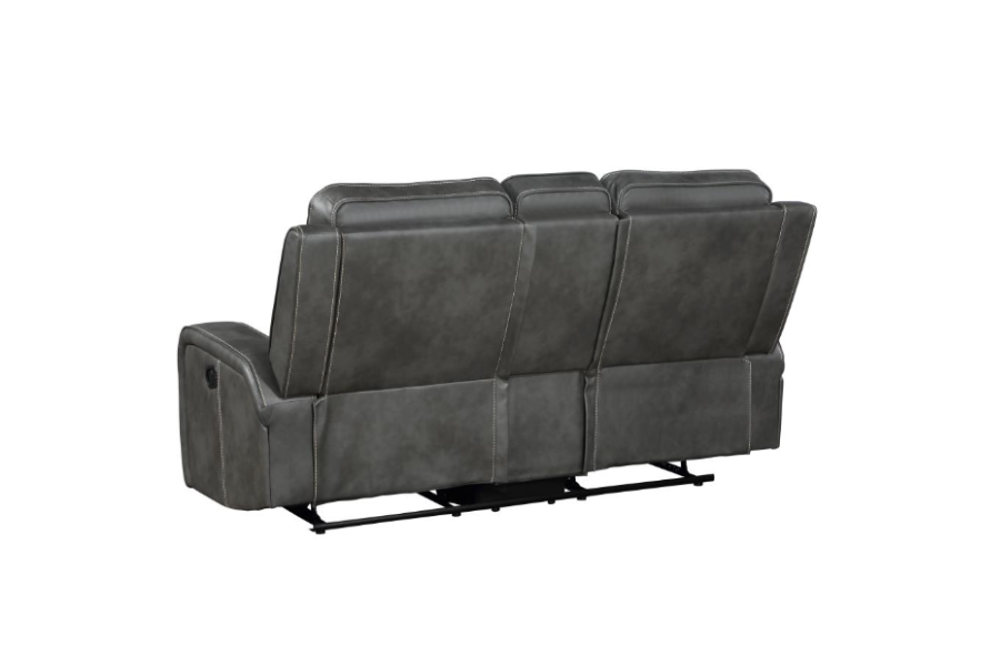 Raelynn Upholstered Track Arm Motion Loveseat Grey	603192