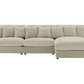 Sofá chaise longue reversible tapizado Blaine en color arena 509899-SET 