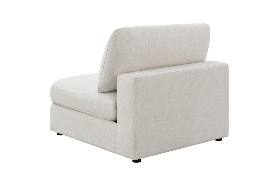 Serene Upholstered Armless Chair Beige 551321