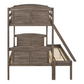 Flynn Wood Twin Over Full Bunk Bed Weathered Brown 400809