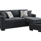 Storey Upholstered Sleeper Sectional Chaise Sofa Dark Grey 504777