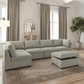 Thomasville Tisdale Modular Sectional 5-piece Boucle with Storage Ottoman Floor Model