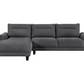 Caspian Upholstered Curved Arm Chaise Sectional Sofa Grey 509540