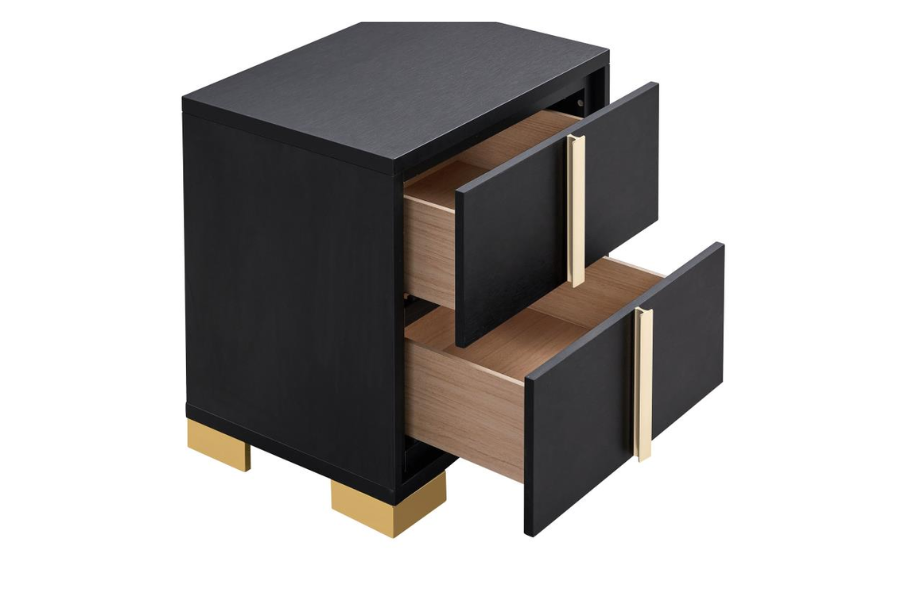 Marceline 2-drawer Nightstand Black 222832