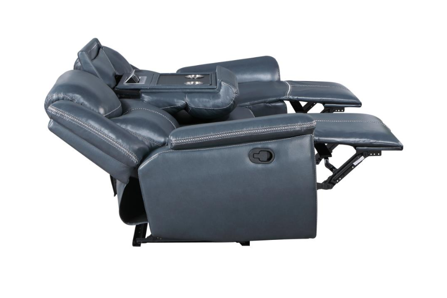 Conjunto de sofá reclinable tapizado de 3 piezas Sloane azul 610271-S3 