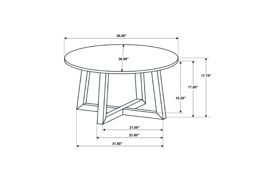 Skylark Round Marble-like SmartTop Coffee Table Black 707848