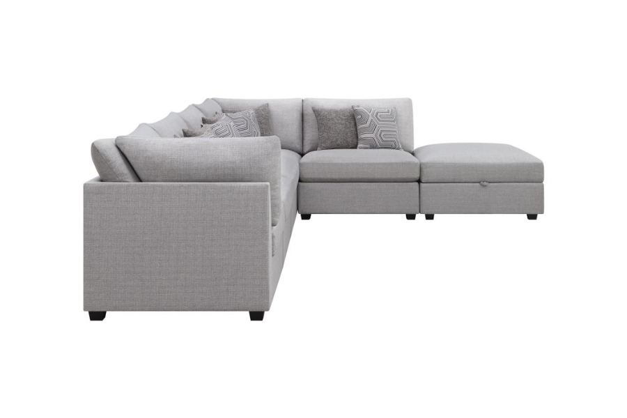 Cambria 6-piece Upholstered Modular Sectional Sofa Grey	551511-SET