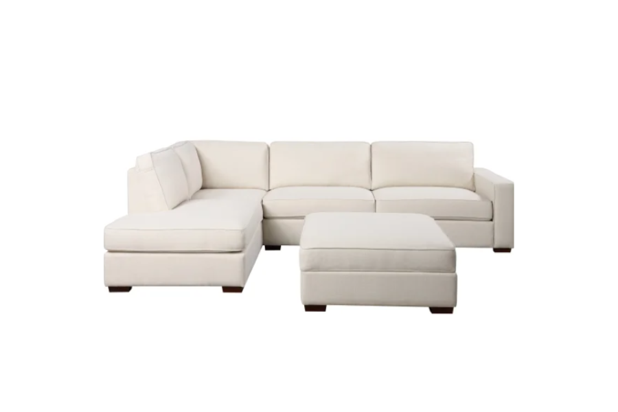 Abilen Fabric Sectional with Storage Ottoman