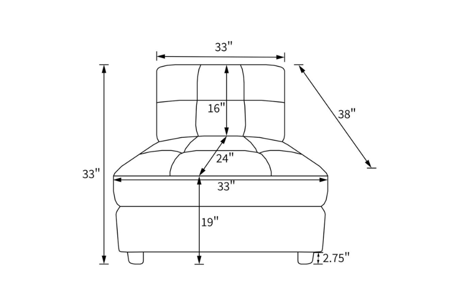 Sofá modular seccional tapizado de 7 piezas Claude Dove 551004-SETA 