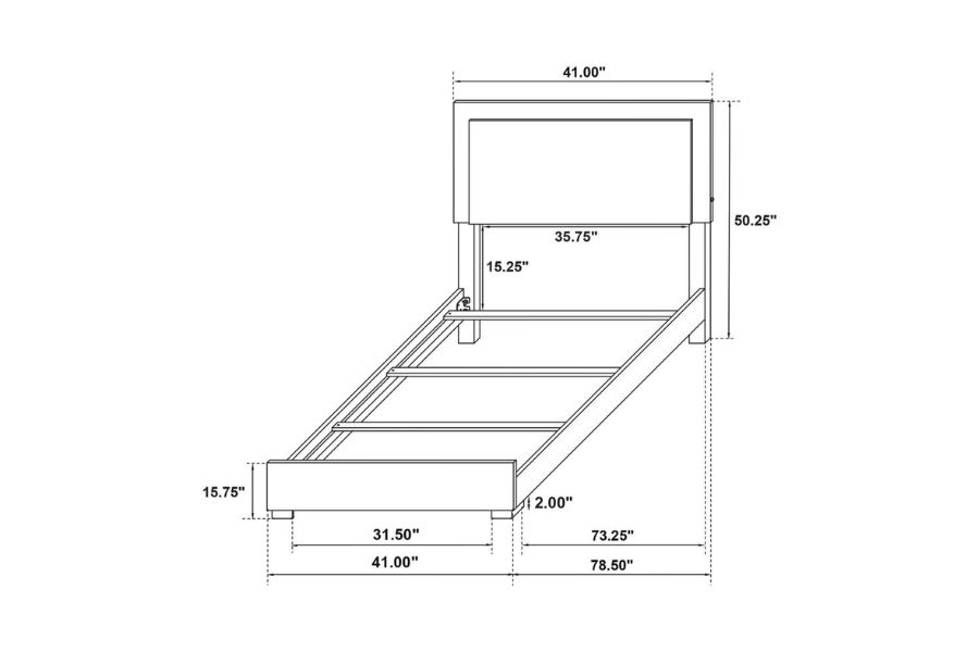 Marceline Wood Twin LED Panel Bed Black 222831T Comming Soon