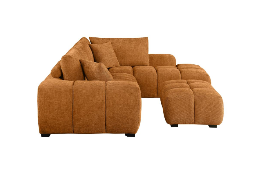 Camacho Upholstered Sectional Sofa with Ottoman Set Orange 503975-SET Comming Soon