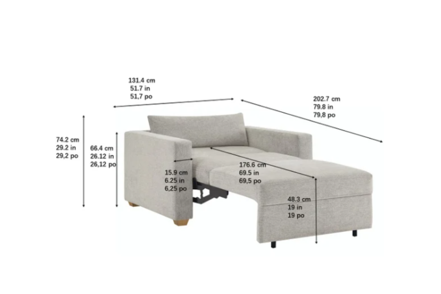 Sillón convertible para dormir de tela Thomasville Dillard, tamaño doble, modelo de piso