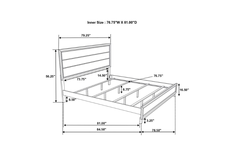 Watson Wood Eastern King Panel Bed Grey Oak 212421KE