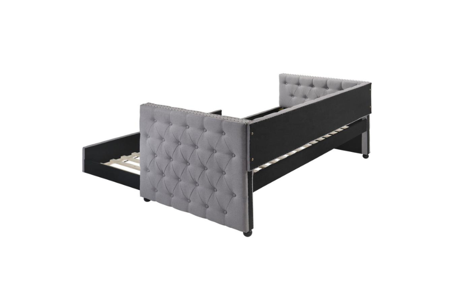 Mockern Upholstered Twin Daybed with Trundle Grey 302161