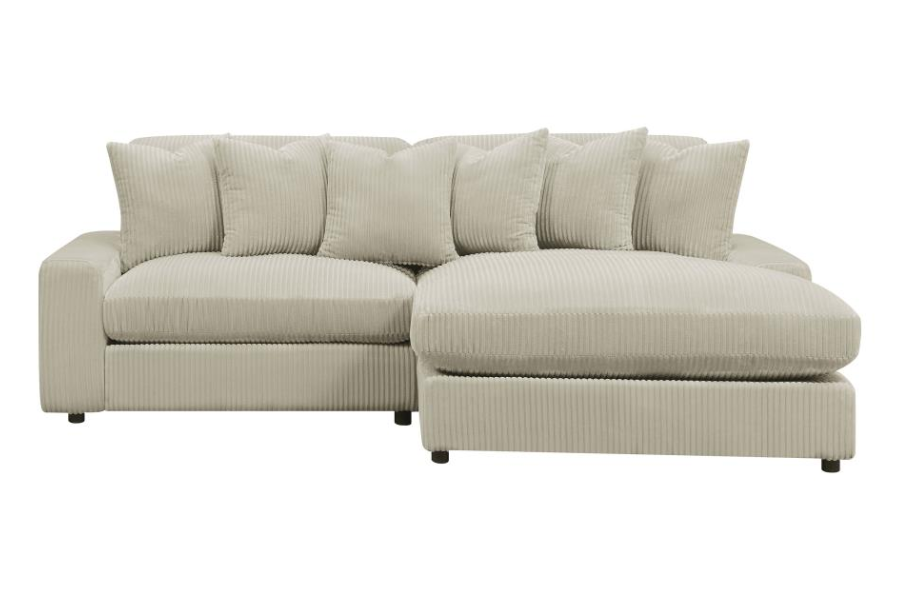 Blaine Upholstered Reversible Chaise Sectional Sofa Sand 509899