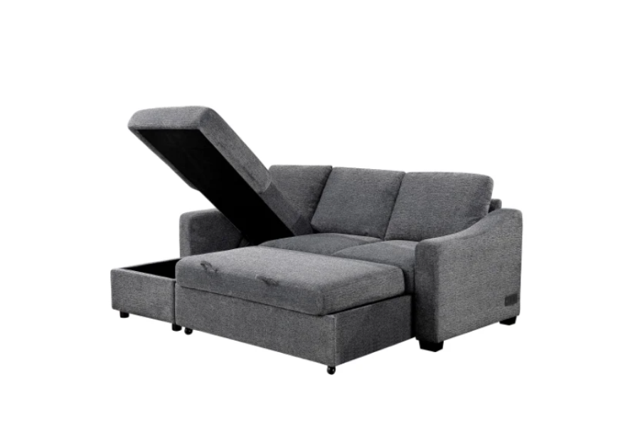 Coddle Aria Fabric Sleeper Sofa with Reversible Chaise