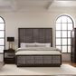 Cama con paneles estilo Eastern King de 77 pulgadas Durango, color pimienta ahumada 223261KE 