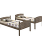 Flynn Wood Twin Over Twin Bunk Bed Weathered Brown 400808