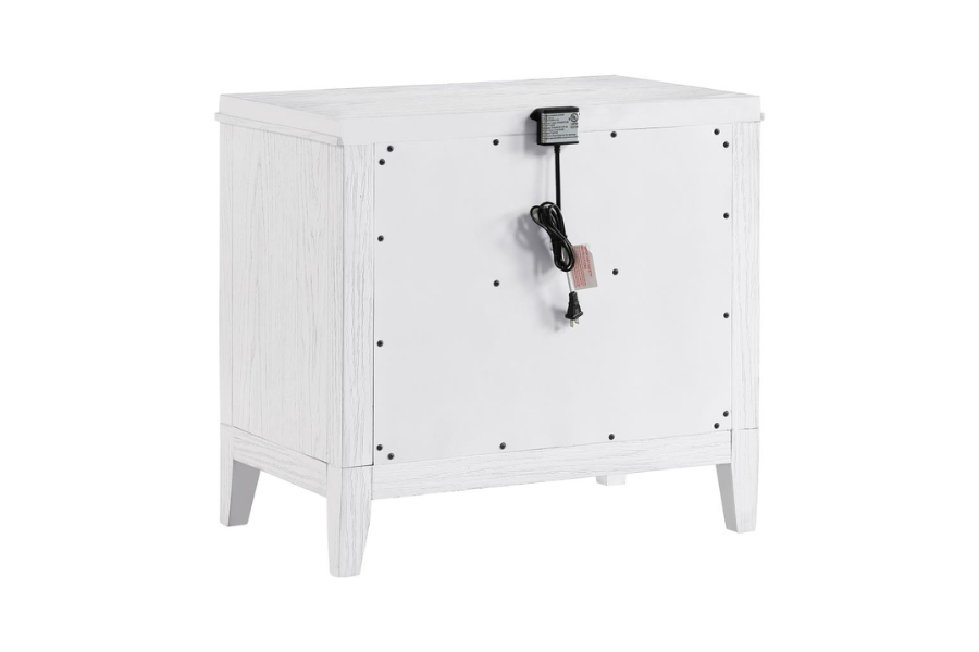 Marielle 2-drawer Nightstand Bedside Table Distressed White 224842