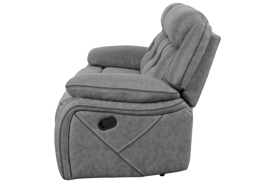 Higgins Upholstered Motion Reclining Sofa Grey 602261