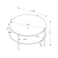 Jonelle Round Glass Top Coffee Table White Marble Shelf Gold 710338