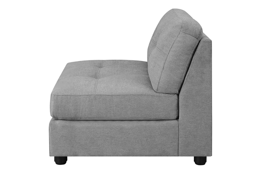 Sillón sin brazos con respaldo acolchado y capitoné Claude Dove 551004 