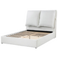 Cama King con paneles tapizados Gwendoline, estilo oriental, color blanco 306040KE 