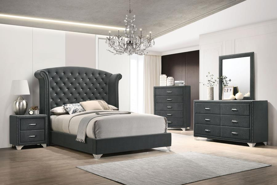 Melody 6-drawer Upholstered Dresser Grey 223383 Comming Soon