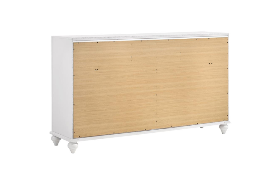 Juego de dormitorio Barzini Eastern King de 5 piezas en color blanco 300843KE-S5 