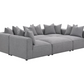 Seccional modular tapizado Jennifer de 6 piezas gris 551594-SET 